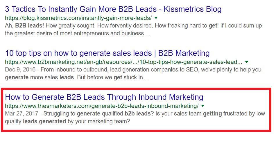 B2B Lead generation through Inbound Marketing