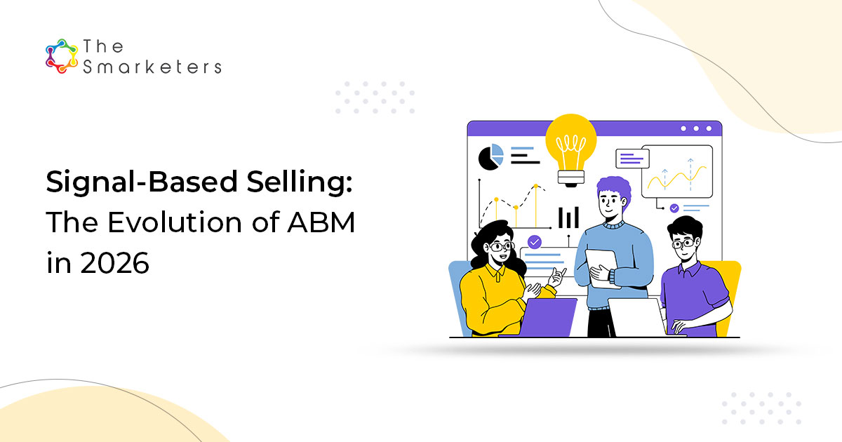 Infographic showing signal-based selling vs traditional ABM: higher win rates and shorter cycles driven by real-time buyer signals.