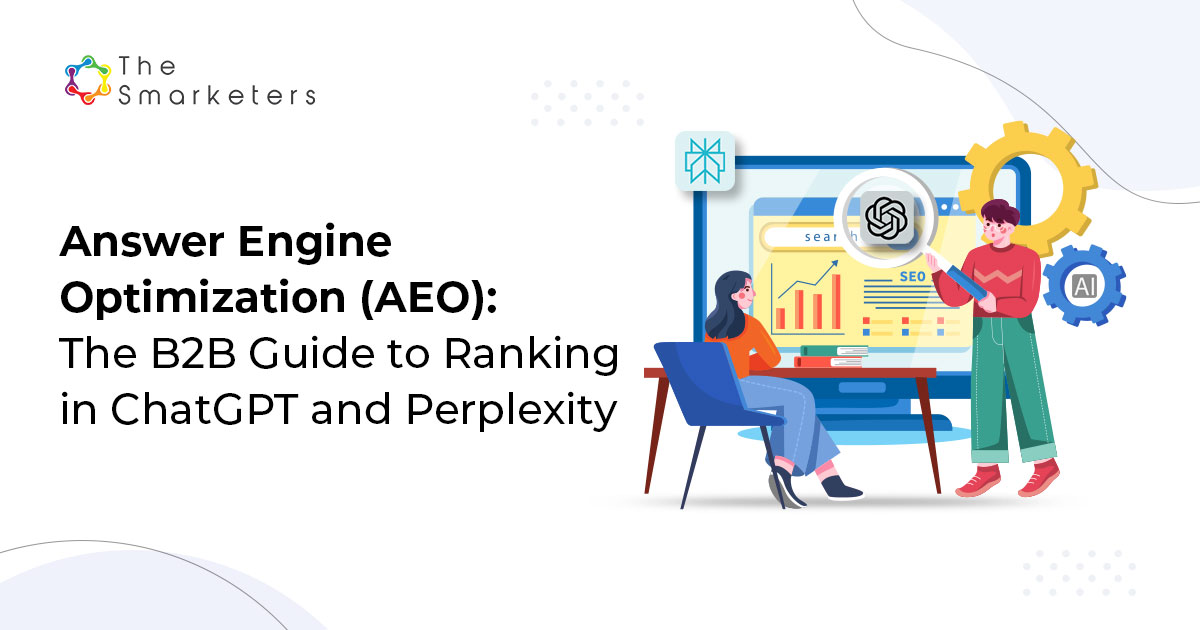 B2B answer engine optimization framework showing how brands win citations in ChatGPT, Perplexity, and Google AI Overviews through structure, authority, and information gain.